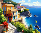 Seaside House Scene – Paint by Numbers DIY Kit